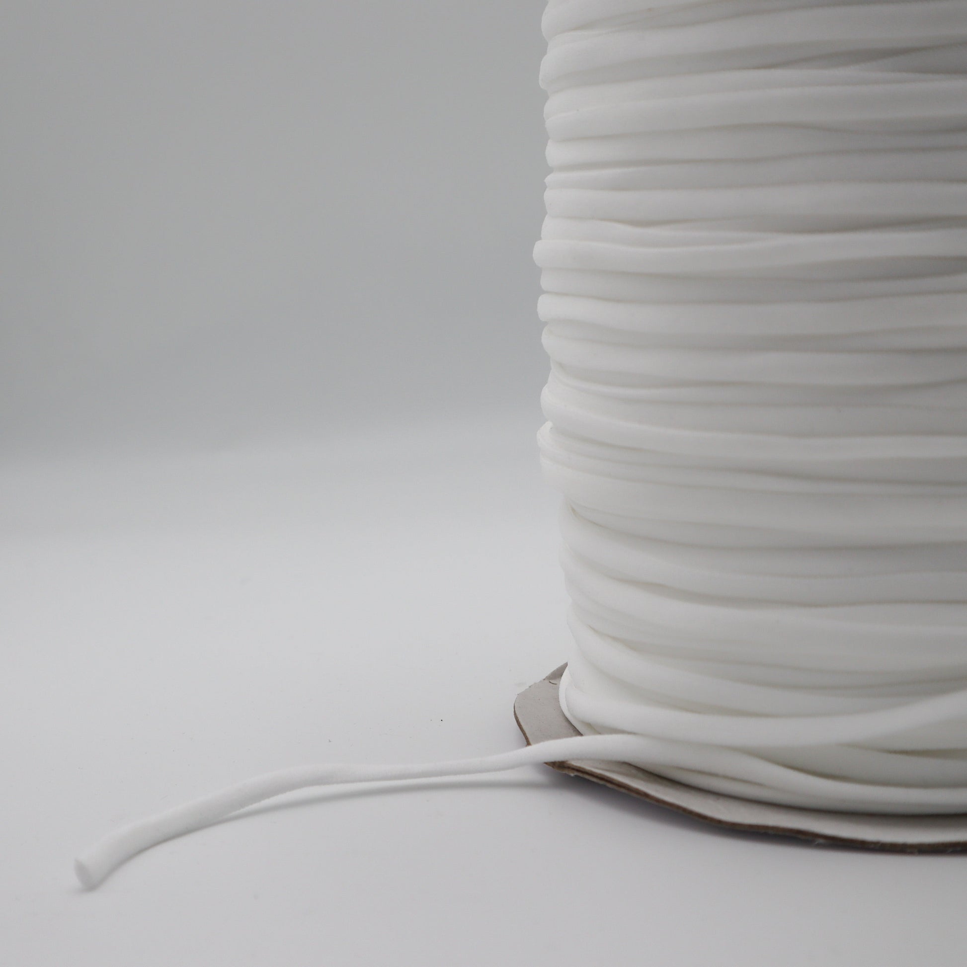5mm Mask Cord / Flat Elastic String - White