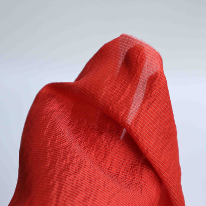 An ultra lightweight European silk crepe in paprika. This fabric has a dry, smooth hand feel yet softens considerably after washing. This fluid-non stretch fabric has subtle texture throughout and matte finish.