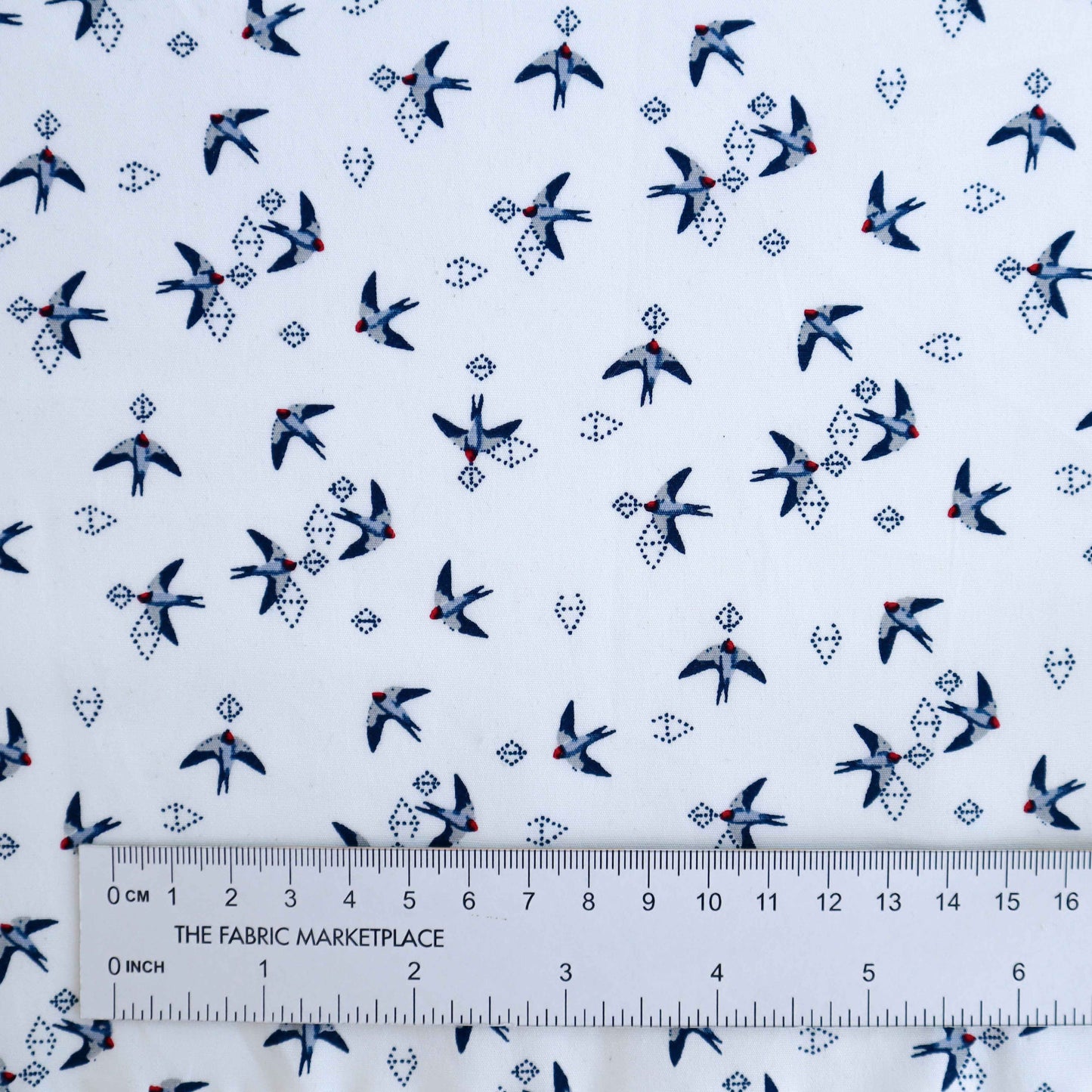 A lightweight Poplin fabric with dainty swallow prints. This breathable fabric is soft and durable.