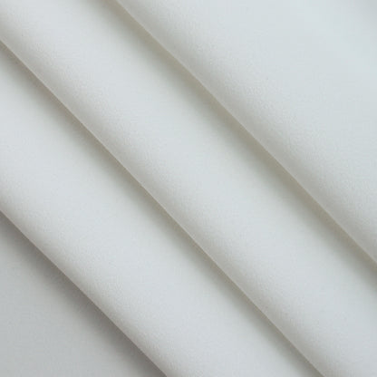 Lightweight Polyester Moss Crepe fabric in Ivory (White)