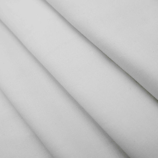 Lightweight Polyester-Rayon blend Twill in Ice Berge (White)