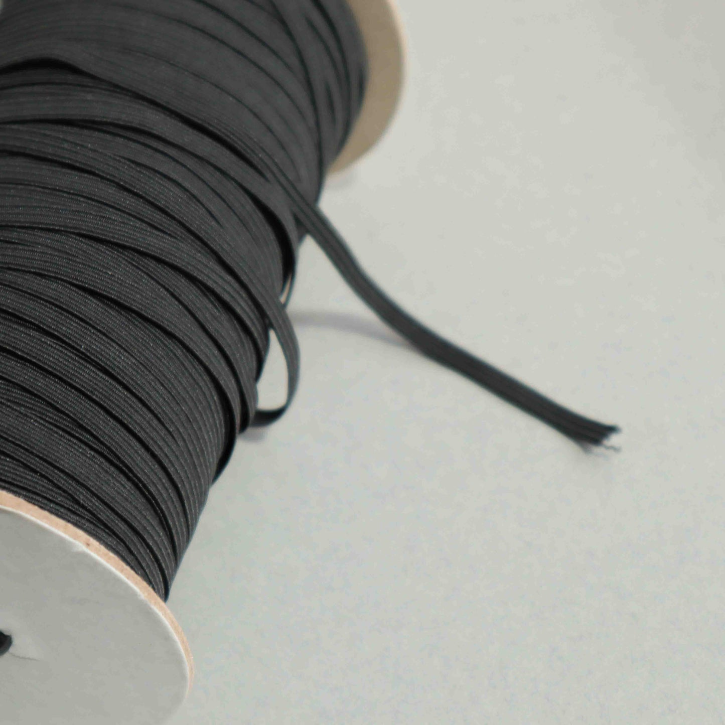 5mm Braided Flat Elastic Band - Black