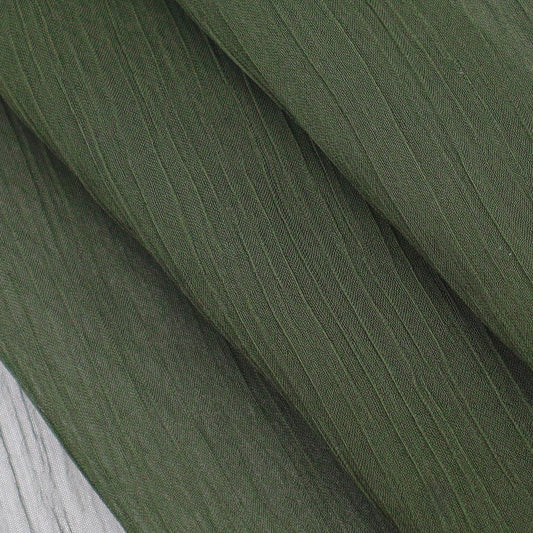 Lightweight Crinkled Chiffon in Evergreen (Green)