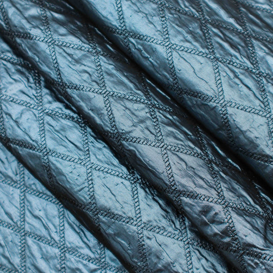 Lightweight Quilted Polyester in Everest ( Metallic Blue)