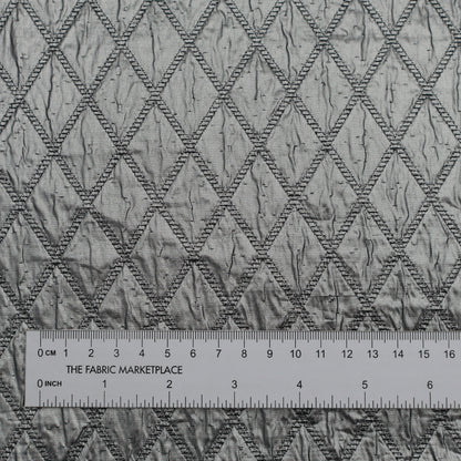 Lightweight Quilted Polyester in Fuji ( Metallic Silver)